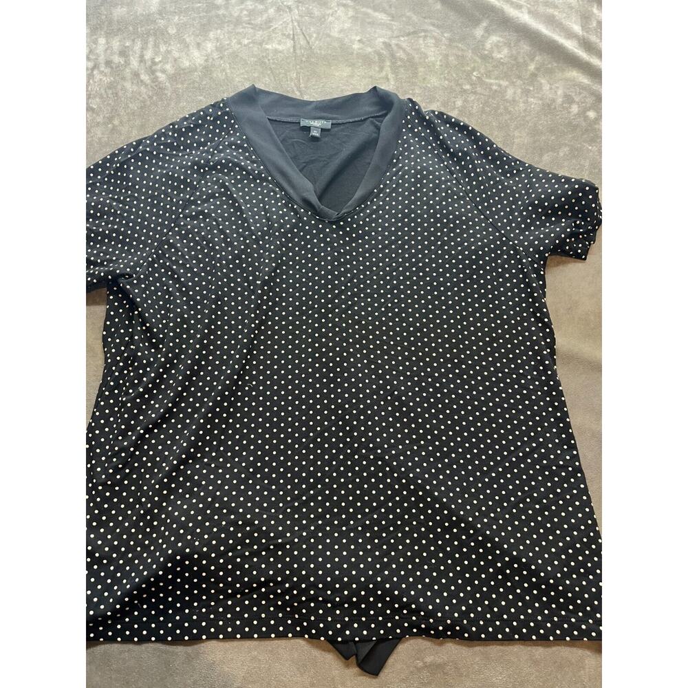 Women's Talbots Plus Size Stretch Dot Pattern Top T Shirt Womens 1X